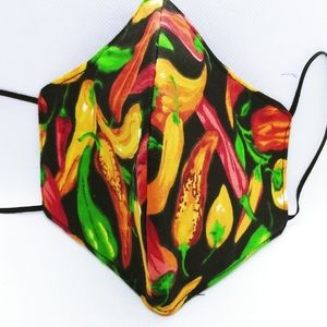 Handcrafted Face Mask Jalapeno peppers